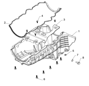 Engine Group - Oil Pan Diagram and Parts List for 076150-04  Briggs and Stratton Generator